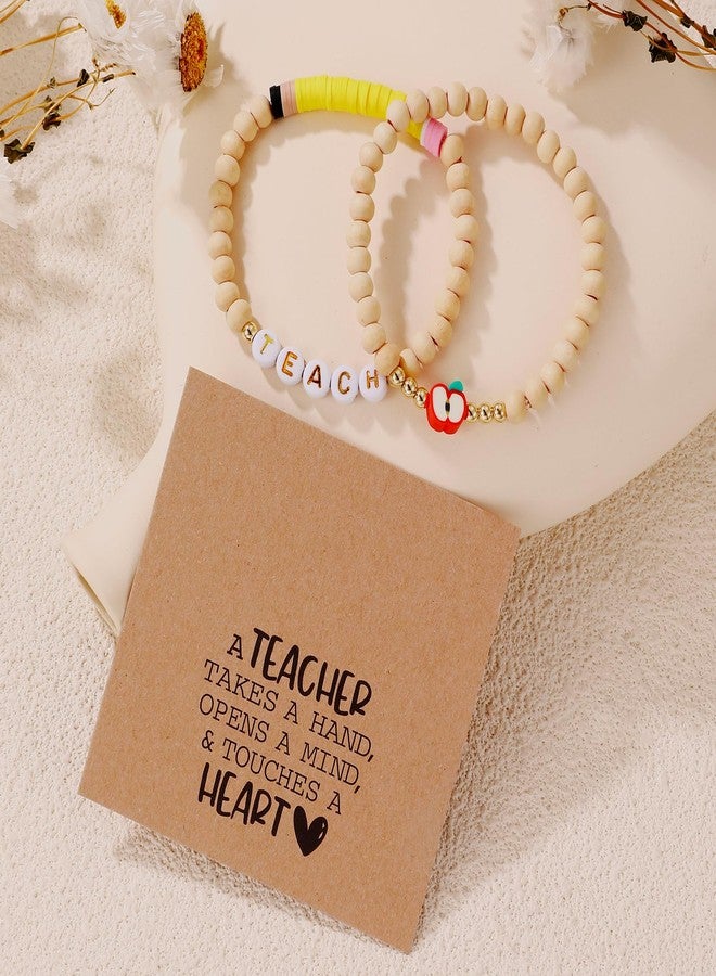 Korotho Teacher Gifts for Women Christmas Gift, Teachers Bracelet Teacher Appreciation Gifts End of Year Teacherr Gift Cool Thank You Valentines Day Christmas TEAC Present for Her (Heart) - Image 4